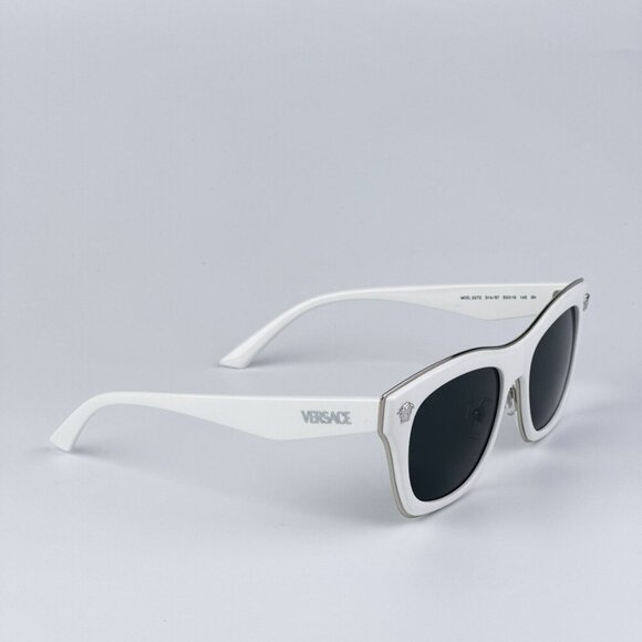 Versace VE2272 314/87 BRAND NEW Sunglasses White Dark Grey Square Women